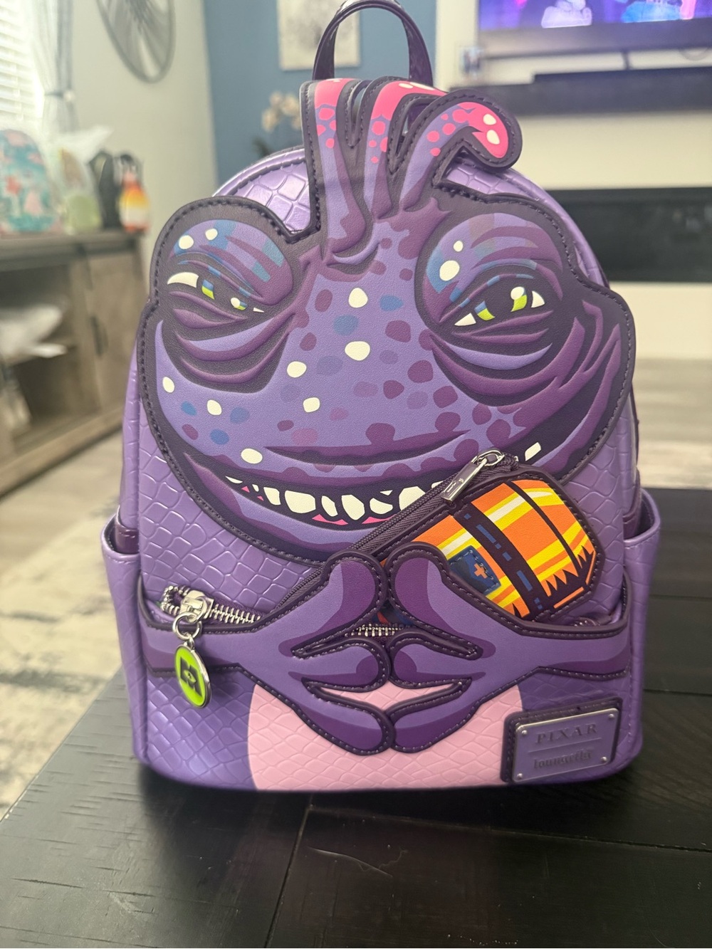 NWT Pixar Monsters Inc Randall Lenticular Purple Loungefly Mini Backpack